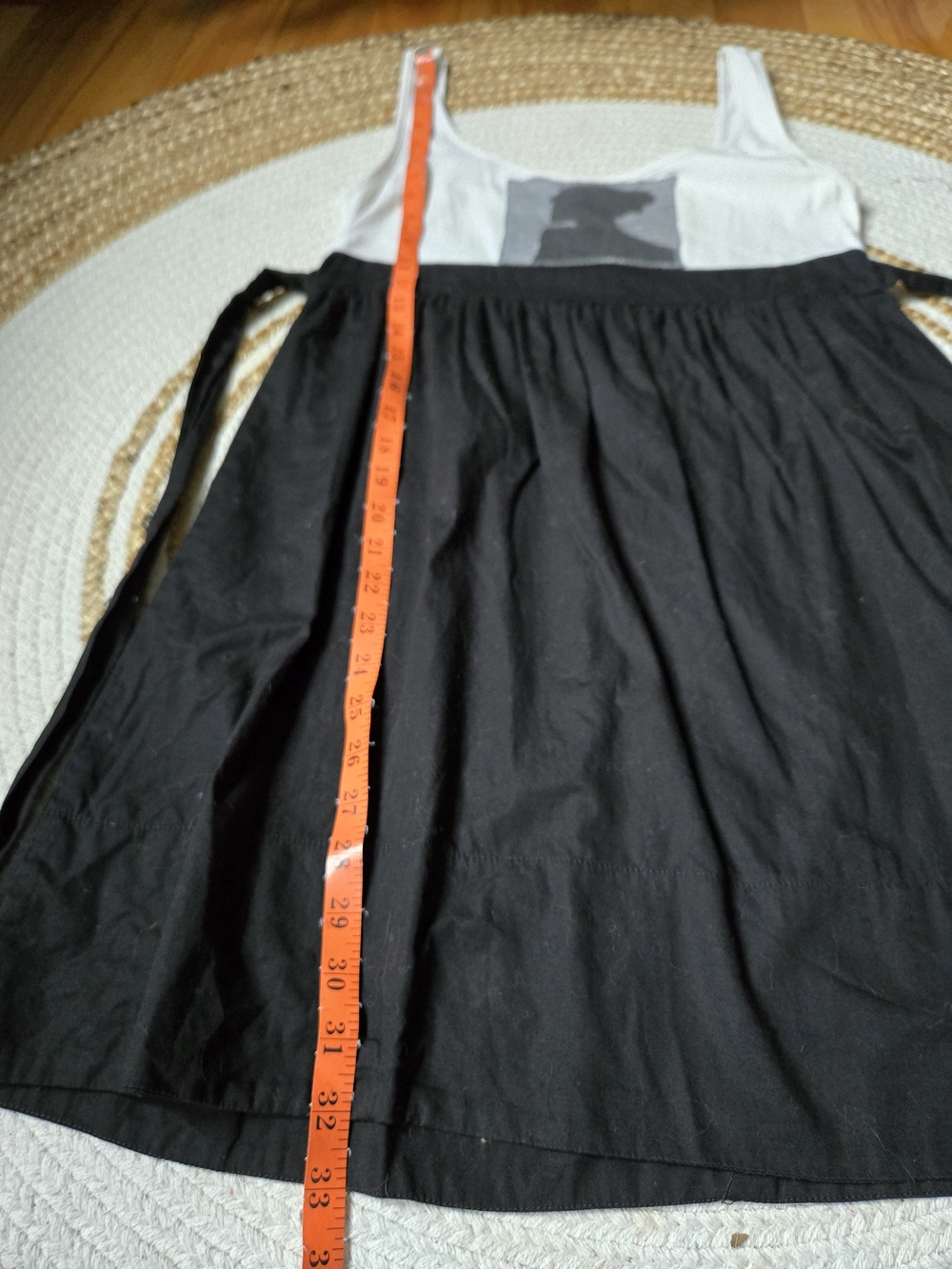 Vintage Y2k Ardene Black & White Mini Dress Graphic Bust Minimalist Color Block - Picture 11 of 14